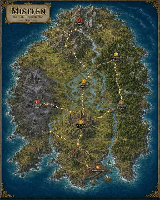 Map of the Mistfen region