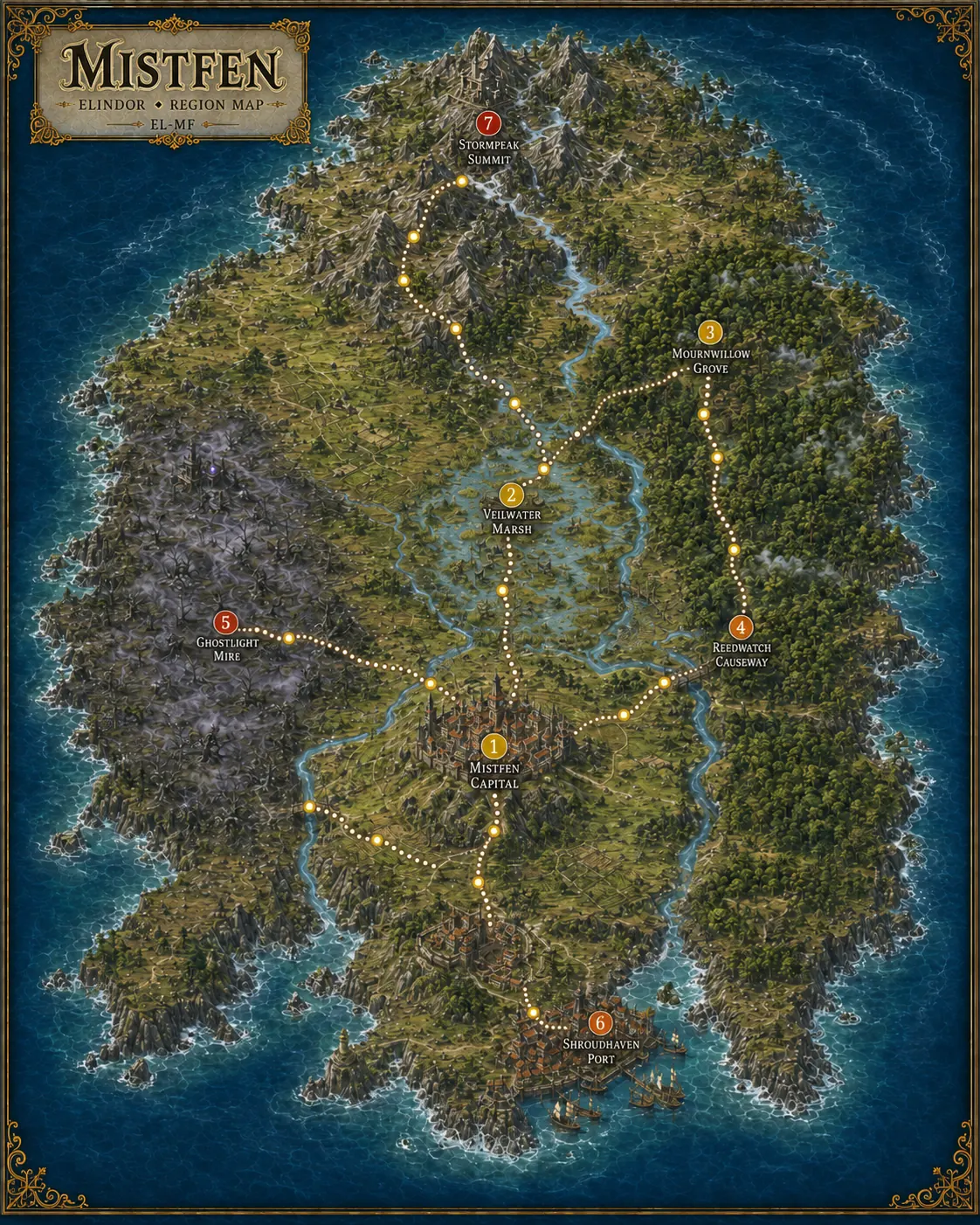 Mistfen region map
